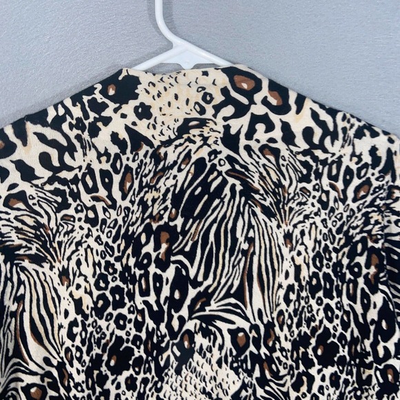 Chicos Cardigan Womens 0 Beige Cheetah Print Pull On Long Sleeve Business Casual - Picture 11 of 12